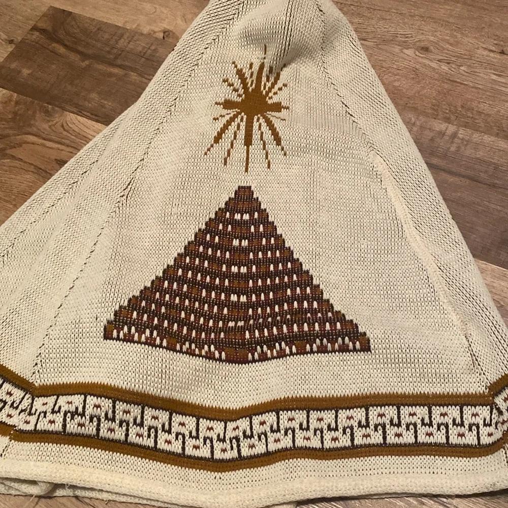 Vintage Sears Kachina Aztec Tribal Cape Poncho